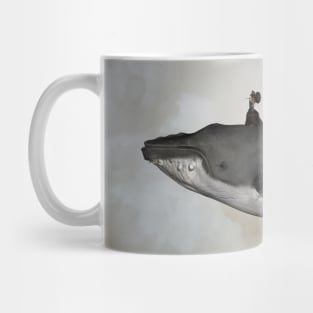 Awesome whale with women flying in the sky Mug